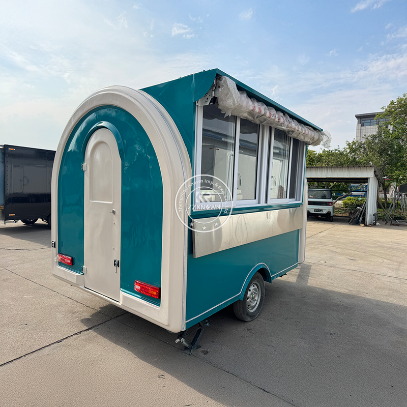 Small Food Trailer for Sale – 2.8m Fiberglass Snack Cart with Sink & Prep Table | ZZKNOWN