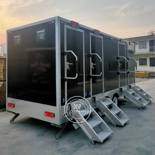 5.5M Portable Toilet Trailer with Shower | 5-Room Combo Unit for Canada