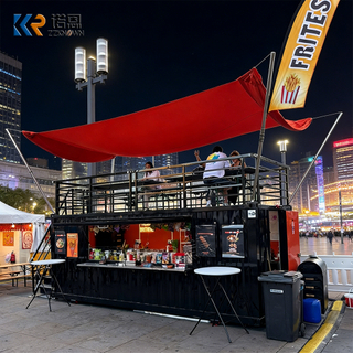 5.7M Double Deck Container Restaurant – Modern Two-Story Food Container with Rooftop Terrace