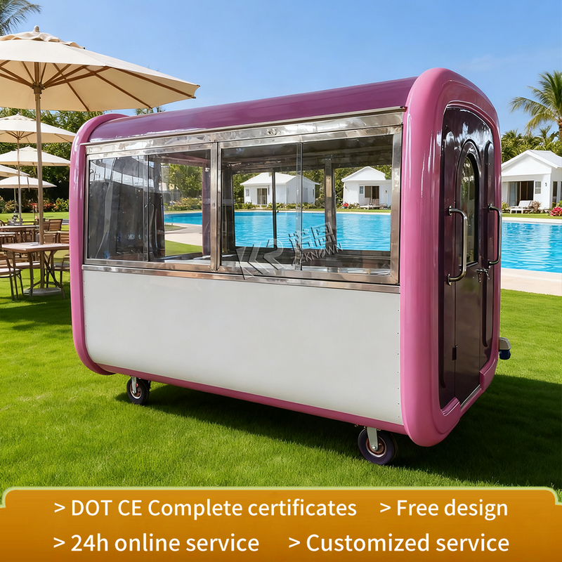 Mobile Food Kiosk Trailer with Rounded Design | Custom Food Trailer Manufacturer