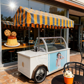 Premium Ice Cream Cart with Display Cabinet | Mobile Ice Cream Freezer Cart Manufacturer