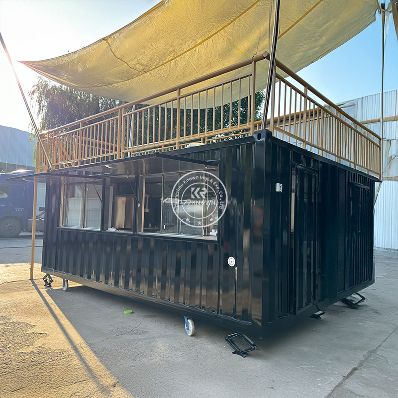 Mobile Container Restaurant with Canopy | ZZKNOWN Custom Food Trucks