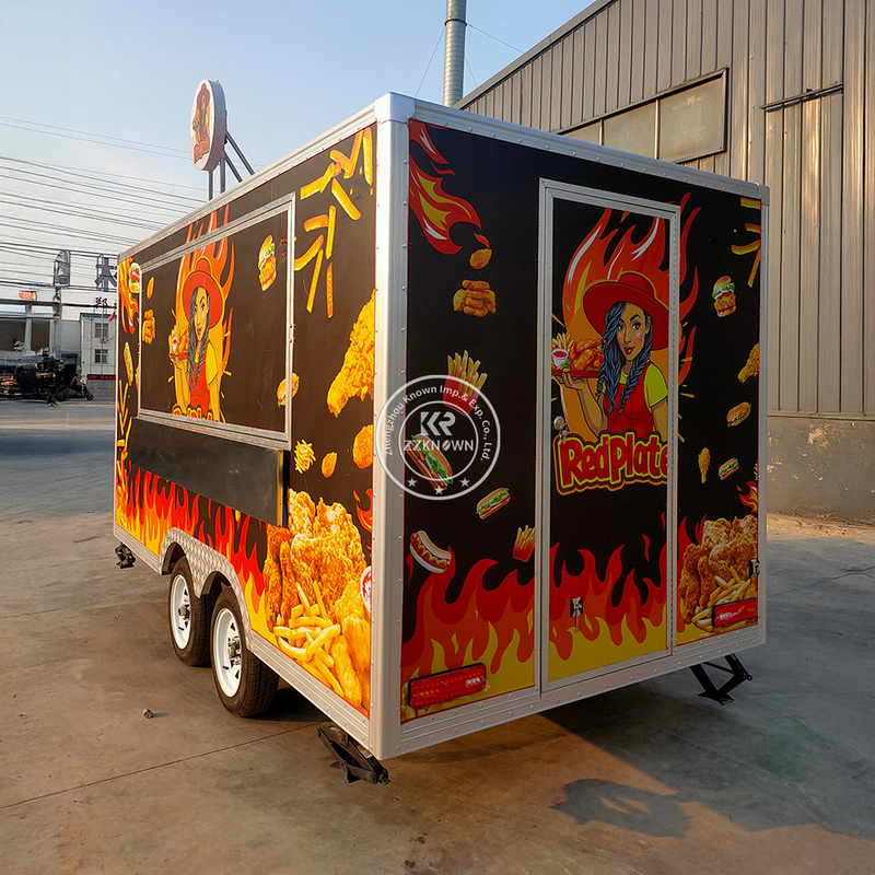 Custom 4m Pink Burger Food Truck Trailer for Sale | ZZKNOWN Manufacturer