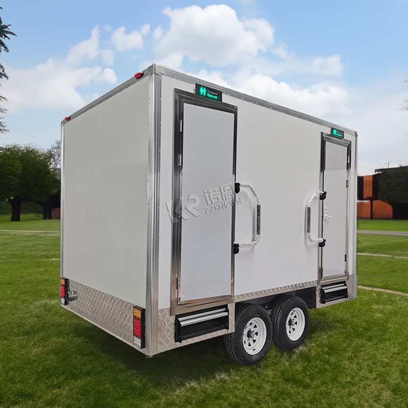 KN-350CS Quality primacy Mobile Toilet Trailer Portable Restroom 2 Toilets