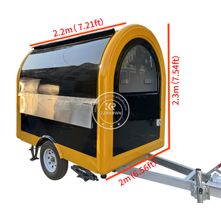 KN-FR220B Snack Cart CONCESSION TRAILERS Black And Golden Small Food Trailer