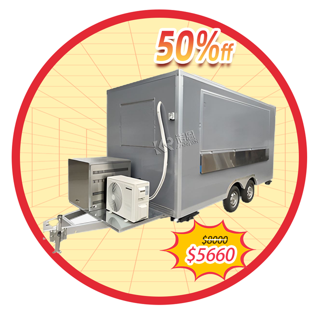 Quick Delivery 4m/13ft Grey Fast Food Truck Concession Trailer Mobile Food Truck with US Standard Socket