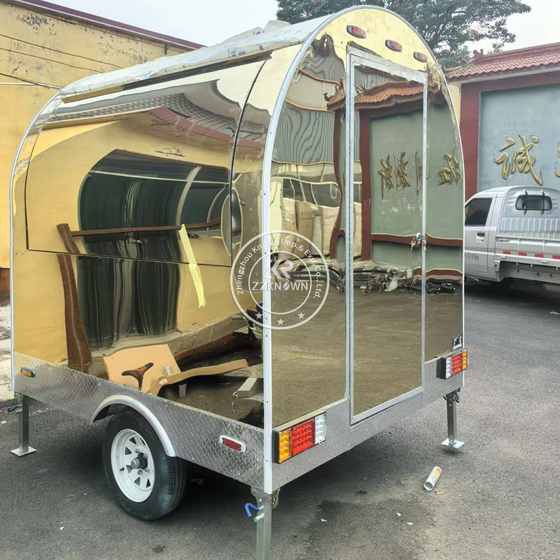 Airstream-Style Roundtop Trailer Stainless Steel Small Food Truck