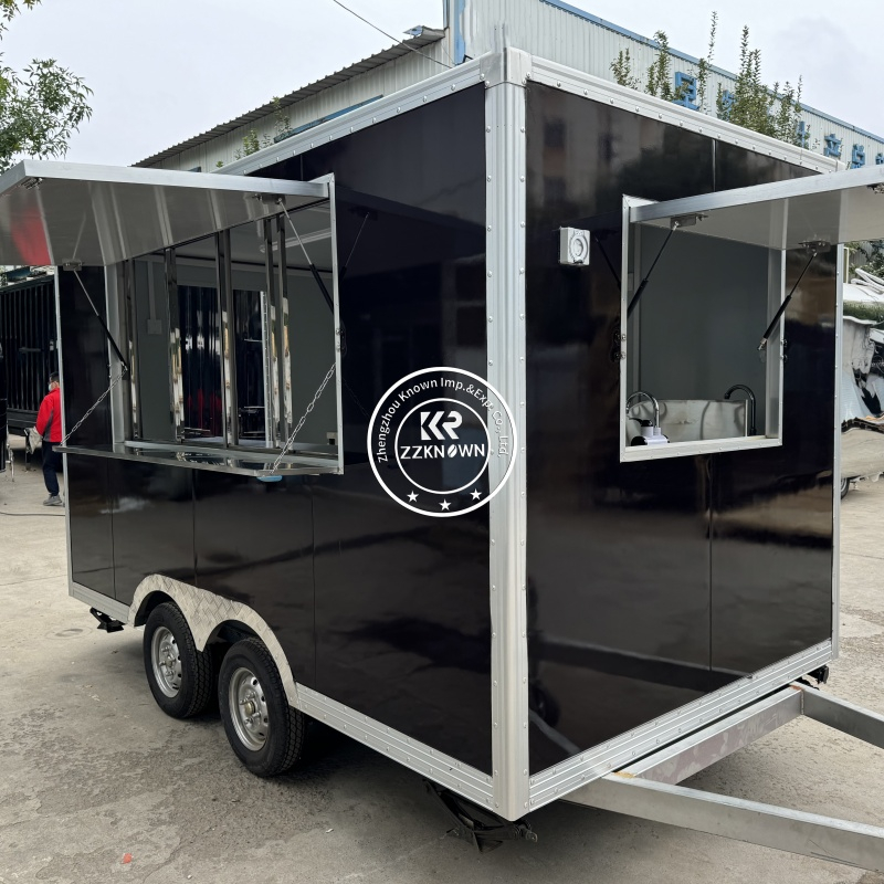 In Stock Fast Shipping 3.6m/11.8ft Square Food Trailer Street Mobile Fast Food Truck With Full Kitchen