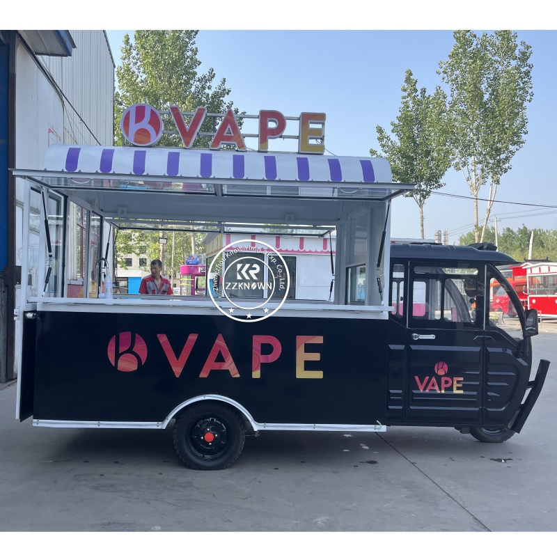 Street Mobile 3 Wheel Fast Food Cart Coffee Van Beer Bar Electric Tricycle Food Truck For Sale