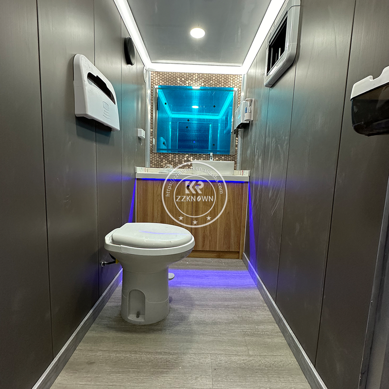 KN-420CS 13.7ft 3 Rooms Luxury Portable Bathroom Camping Mobile Restroom Trailer Toilet Manufacturers Outdoor Portable Toilets 