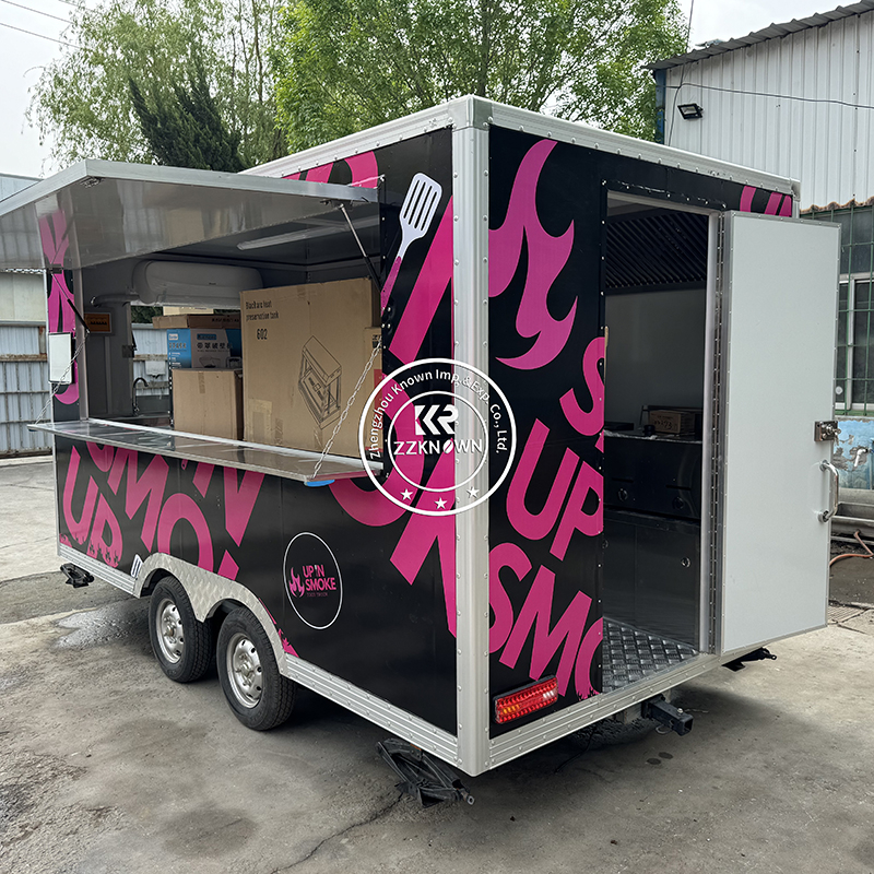 Ice Cream Coffee Cart Pizza Bbq Full Equipment Mobile Food Trailer Cart For Sale Mobile Kitchen Food Trucks For Sale In China
