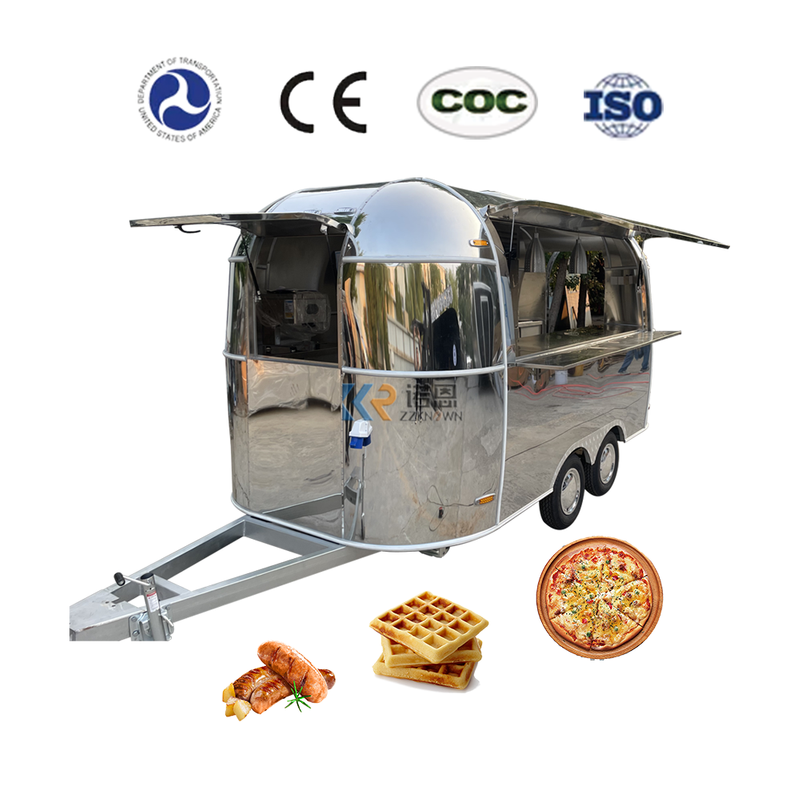 KN-QF-400BT Fully Equipped Mobile Kitchen Food Truck Hot Dog Food Stand Cart Bike Trailer Mobile Fast Stainless Steel Food Trailer