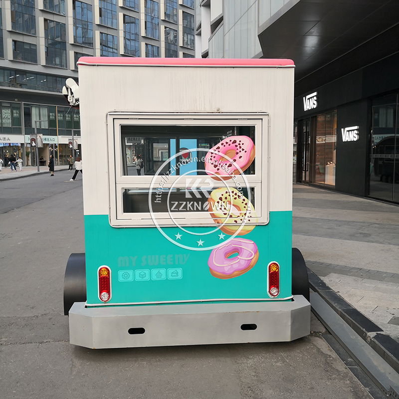 Cute Donut Ice Cream Juice Mobile Food Cart 110V USA Standard Commercial Small Electric Food Truck