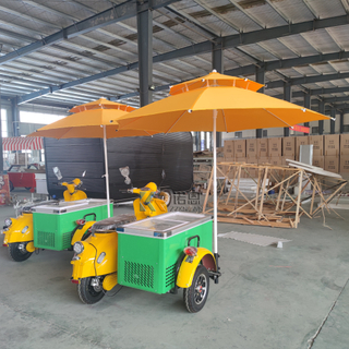 Flower Cart Cooling Conveyor Snack Gelato Cart Mini Ice Cream Stand Trolley Cart For Sale