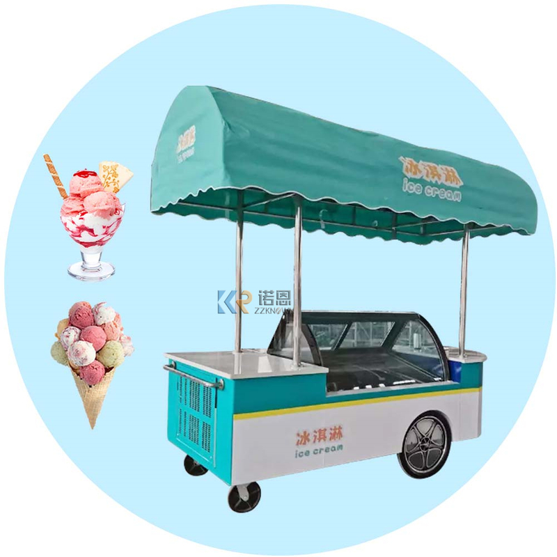 Amazing Mobile Ice Cream Push Cart Yogurt Cart With Wheels For Sale