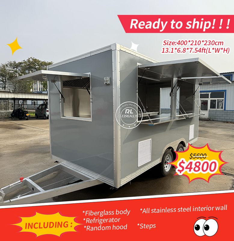 4-Meter Square Food Trailer brand new food truck for sale - Premium FRP & Stainless Steel Concession Trailer