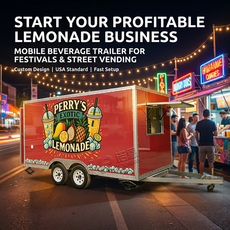 4M Custom Mobile Lemonade Trailer – Professional Beverage Trailer for Outdoor Drink Business