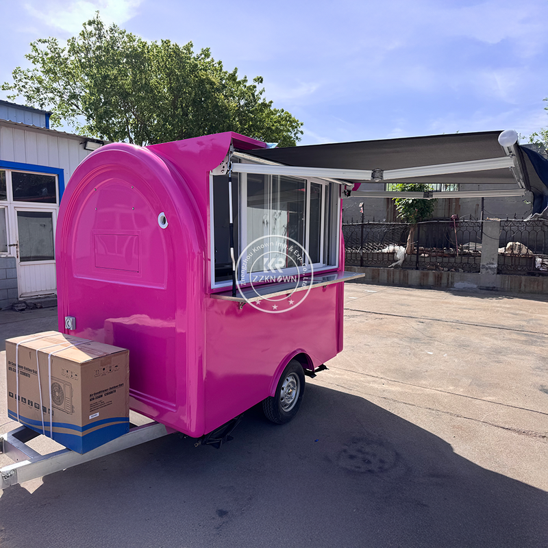 Compact Mobile Food Trailer for Sale – Purple Snack Cart with AC & Sink | ZZKNOWN