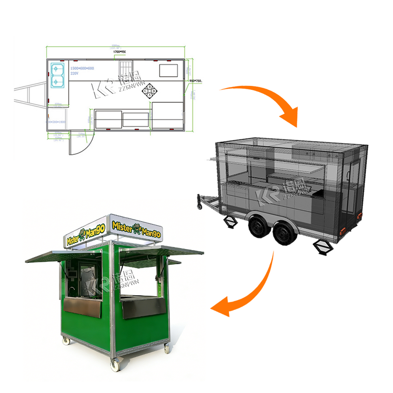 KN-FS220 Empanaditas Pastry Small Food Kiosk for Sale