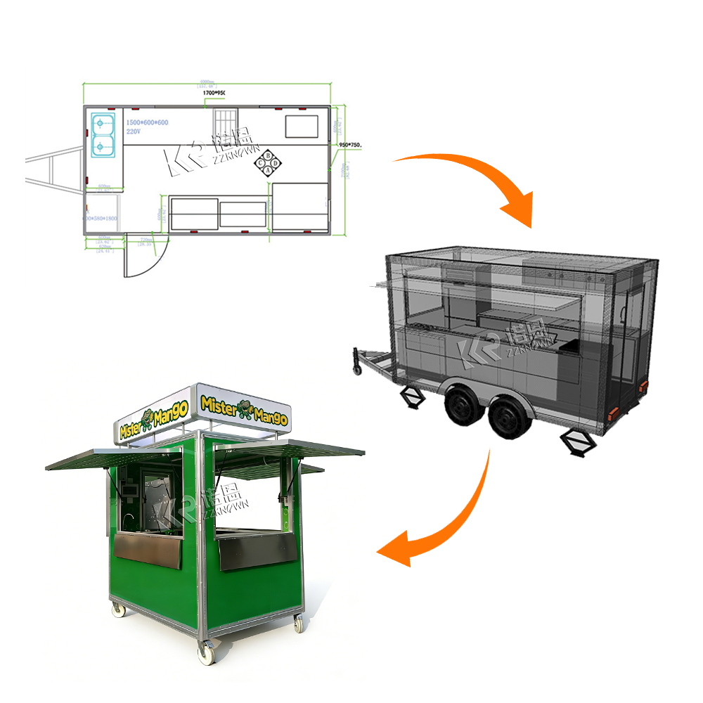 KN-FS220 Empanaditas Pastry Small Food Kiosk for Sale
