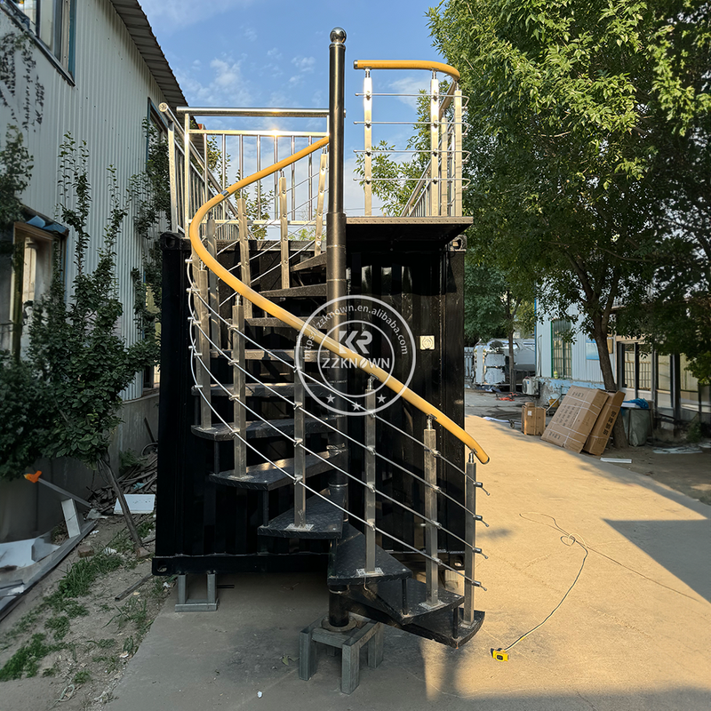 Shipping Container Restaurant for Sale - Customizable Double-Decker Container Restaurant with Spiral Staircase & Expandable Platform