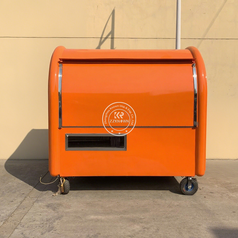 Small Mobile Snack Cart Stainless Steel Food Trailer Portable Coffee Shop Beverage Kiosk for Sale