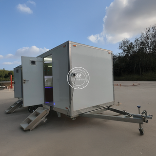 5.8M Portable Toilet Trailer | Dual-Gender Fiberglass Restroom