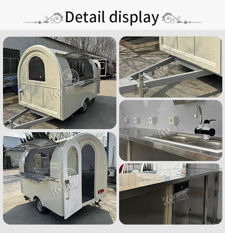 KN-FR-280W Food Carts New Mobile Food Truck In China Factory Price CE DOT Ice Cream BBQ Beer Bar Cafe Shop Fast Food Truck Mobile Kitchen