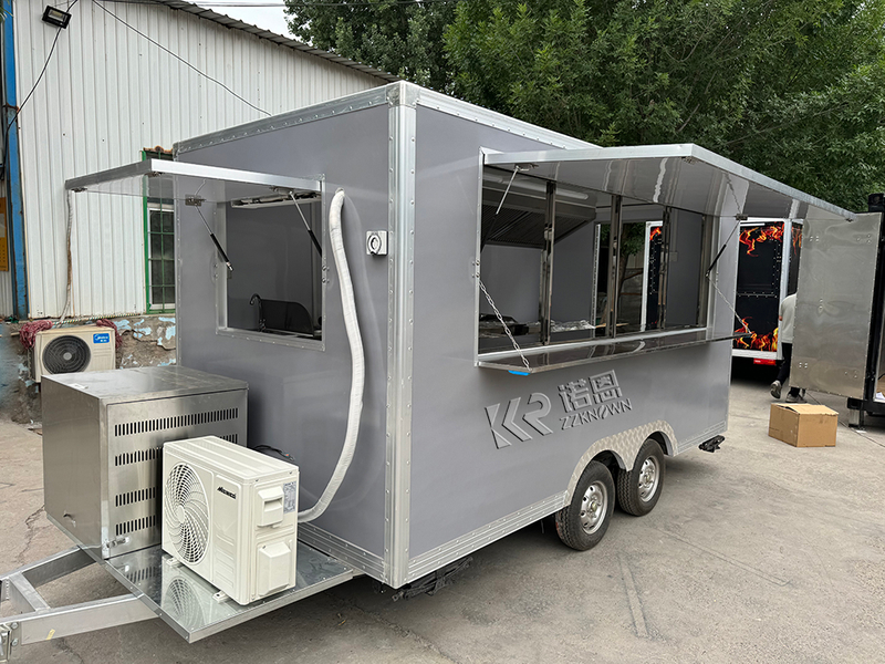 Quick Delivery 4m/13ft Grey Fast Food Truck Concession Trailer Mobile Food Truck with US Standard Socket