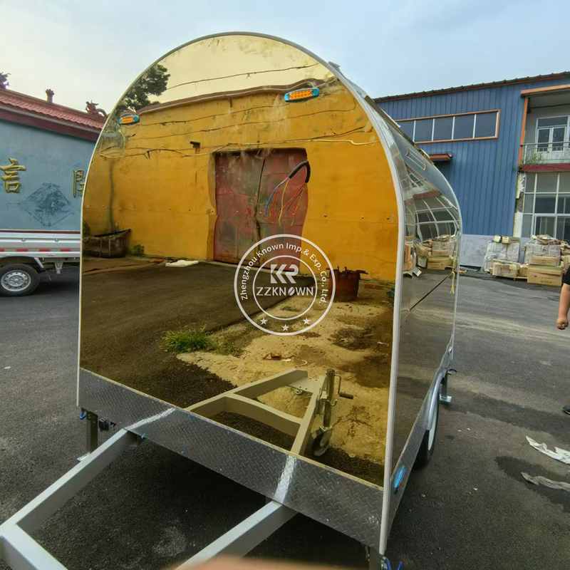 Airstream-Style Roundtop Trailer Stainless Steel Small Food Truck