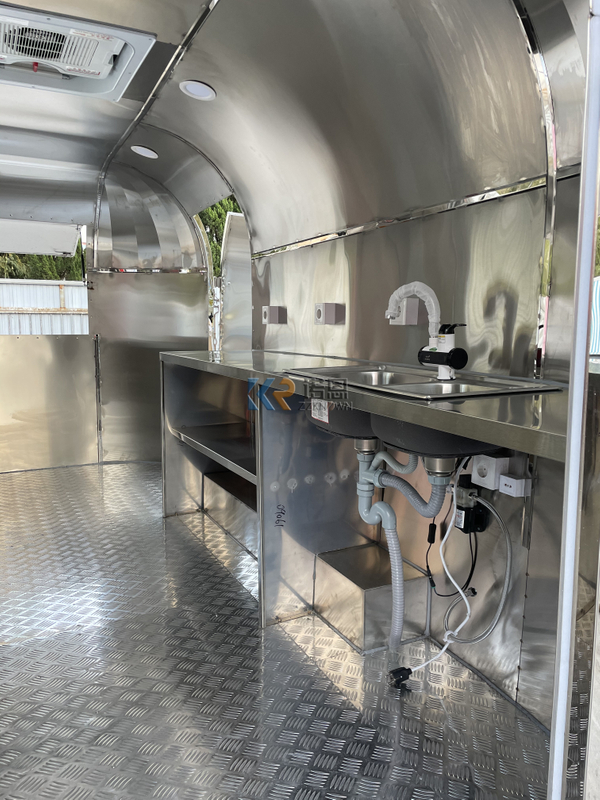 KN-QF-400BT Fully Equipped Mobile Kitchen Food Truck Hot Dog Food Stand Cart Bike Trailer Mobile Fast Stainless Steel Food Trailer