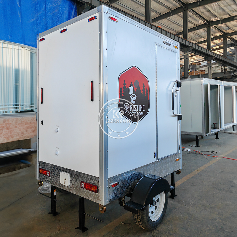 KN-220CS 7.2ft Mobile Portable Toilet Trailer Solar Panel Movable Shower Portable Toilet In Container Trailer For Outdoor