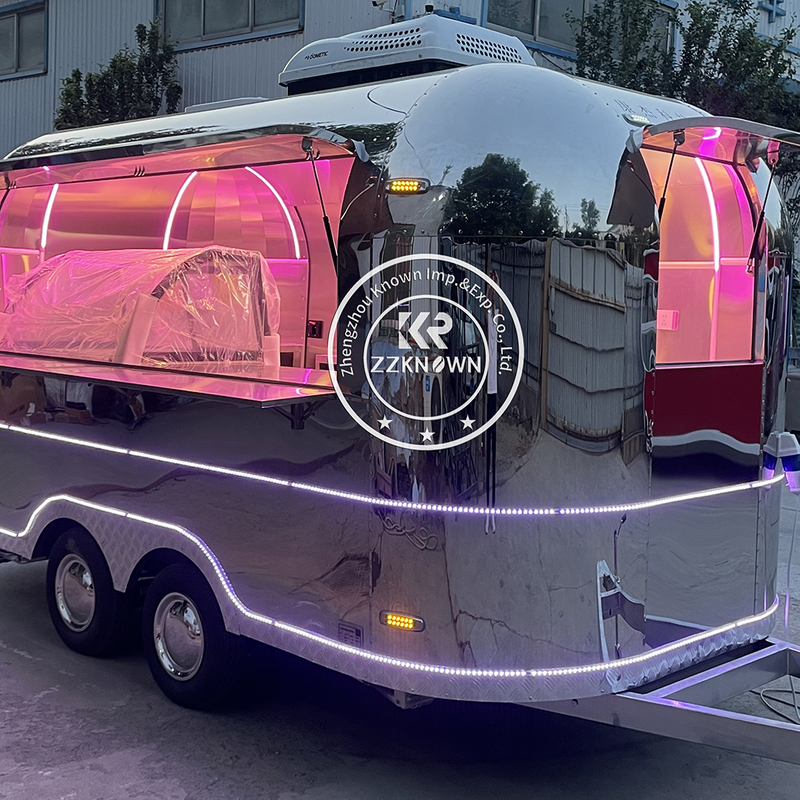 Mobile Kitchen Pizza Fast Food Trailer Alumina Airstream Mobile Coffee Ice Cream Food Truck Trailer With Full Kitchen For Sale