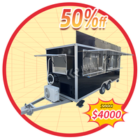 Ready In Stock Fast Shipping 5m/16.4ft Square Food Trailer US Standard Street Mobile Fast Food Truck With Full Kitchen