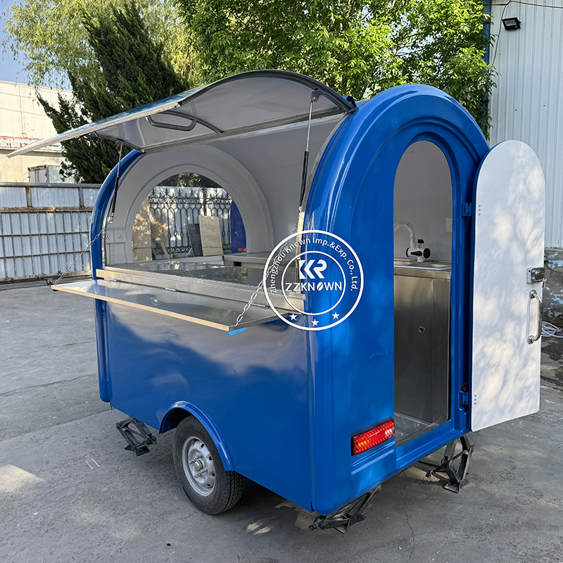 In Stock Fast Shipping KN-FR220B Small Fast Food Trailer USA 110V Internal Standard Configuration Coffee Ice Cream Cart Food Truck 