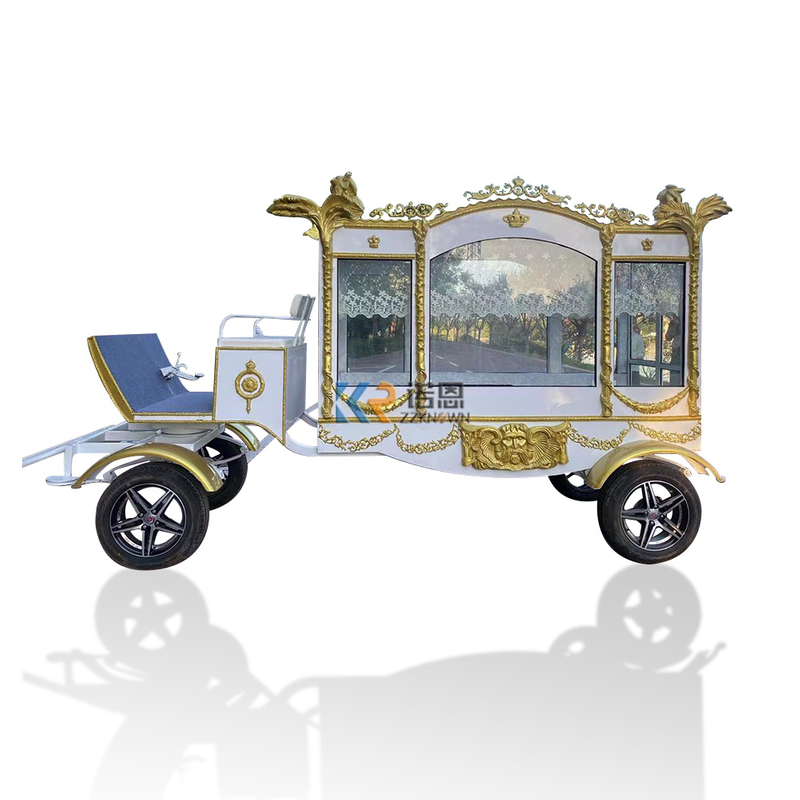 Modern Design White Horse Drawn Buggy Royal Horse Casket Chariot Funeral Carriage Manufacturers Funeral Electric Hearse