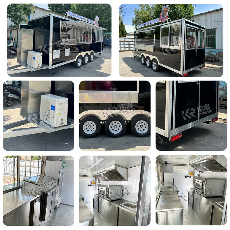 New Food Trailers Fully Equipped Food Truck Fast Food Cart Mobile Kitchen Pizza Food Truck for Sell