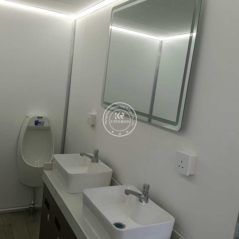 ​20FT Custom Blue Container Toilets – Durable & Fully Equipped Mobile Restroom by ZZKNOWN