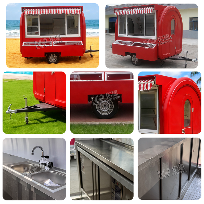 Custom Snack Cart | Mobile Food Trailer with Stainless Steel Kitchen
