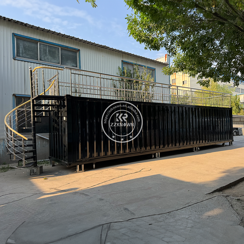Shipping Container Restaurant for Sale - Customizable Double-Decker Container Restaurant with Spiral Staircase & Expandable Platform