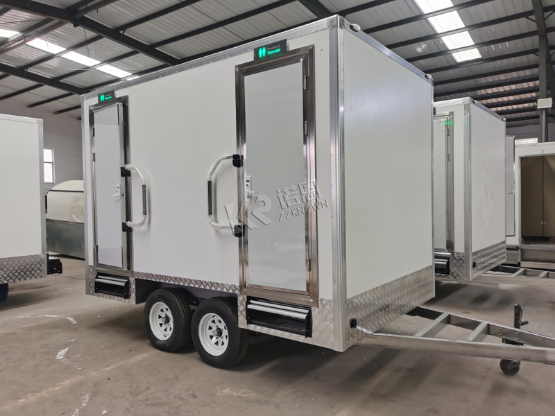 KN-350CS Quality primacy Mobile Toilet Trailer Portable Restroom 2 Toilets