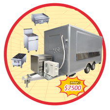 In Stock Fast Food Truck 4m/13ft USA Standard Grey Food Trailer With Griddle Fryer Freezer