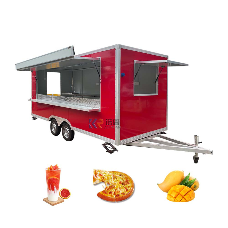 KN-FS-490 Food Display Food Trailer With Deep Fryer Carts Mobile Trailers Small Design Kiosk Trailer Mobile Food Cart