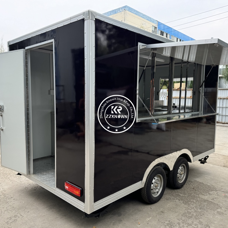 In Stock Fast Shipping 3.6m/11.8ft Square Food Trailer Street Mobile Fast Food Truck With Full Kitchen