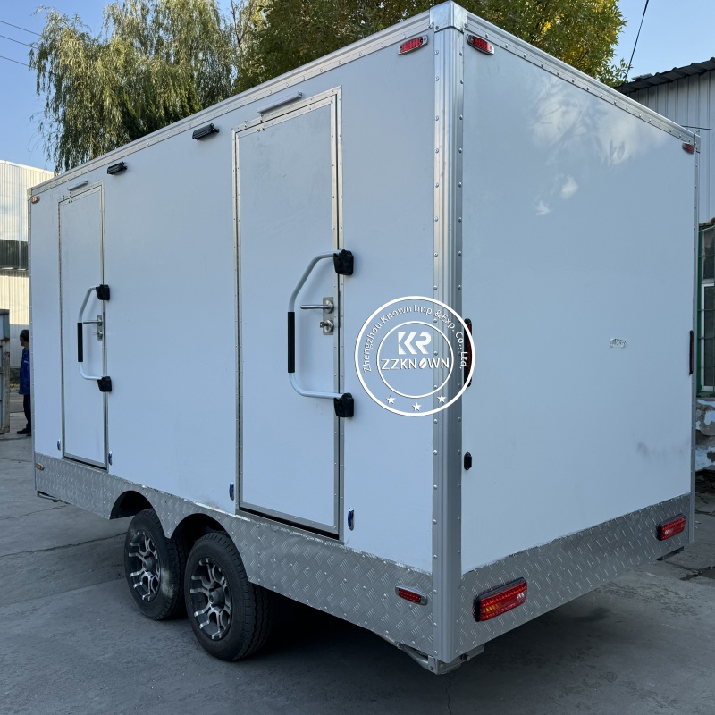 KN-430CS Outdoor Mobile Toilet Luxury Portable 2 Stall Restroom Trailers for Sale