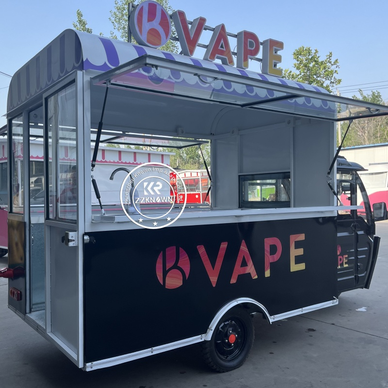 Street Mobile 3 Wheel Fast Food Cart Coffee Van Beer Bar Electric Tricycle Food Truck For Sale