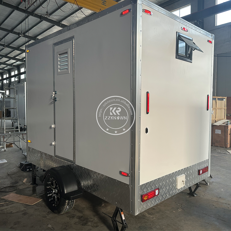 KN-300CS 9.8ft 2 Rooms Customized Luxury Restroom Toilets Outdoor Bathroom Trailer Mobile Toilet Portable Restroom Toilet Trailer