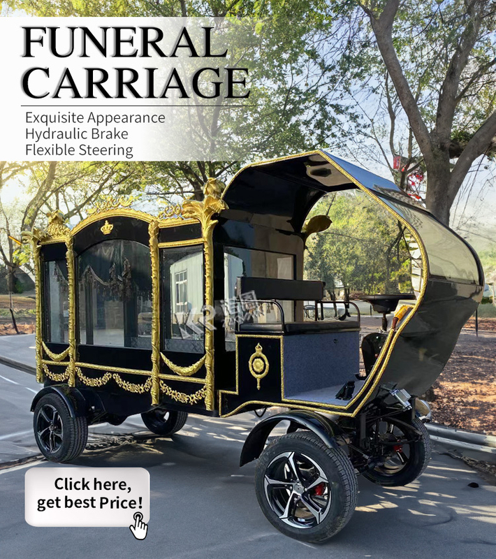 Modern Design Black Horse Drawn Hearse Royal Casket Chariot Funeral Carriage Manufacturers