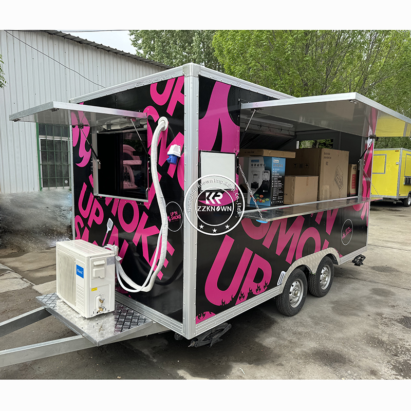 Ice Cream Coffee Cart Pizza Bbq Full Equipment Mobile Food Trailer Cart For Sale Mobile Kitchen Food Trucks For Sale In China
