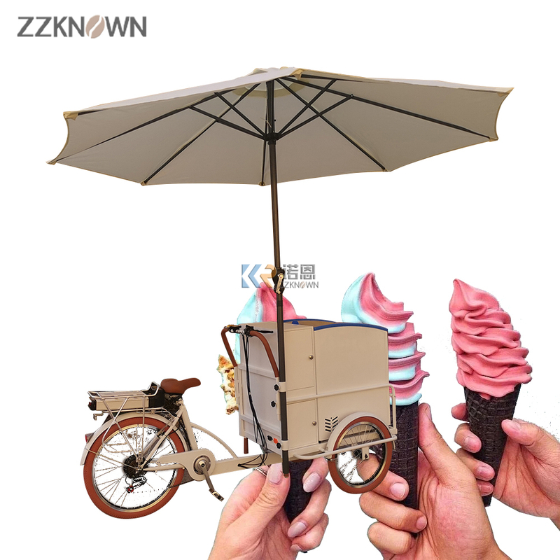 Mobile 3 Wheel Electric Freezer Trike Ice Cream Cargo Bikes for Sale Tricycle Cart with Ice Box